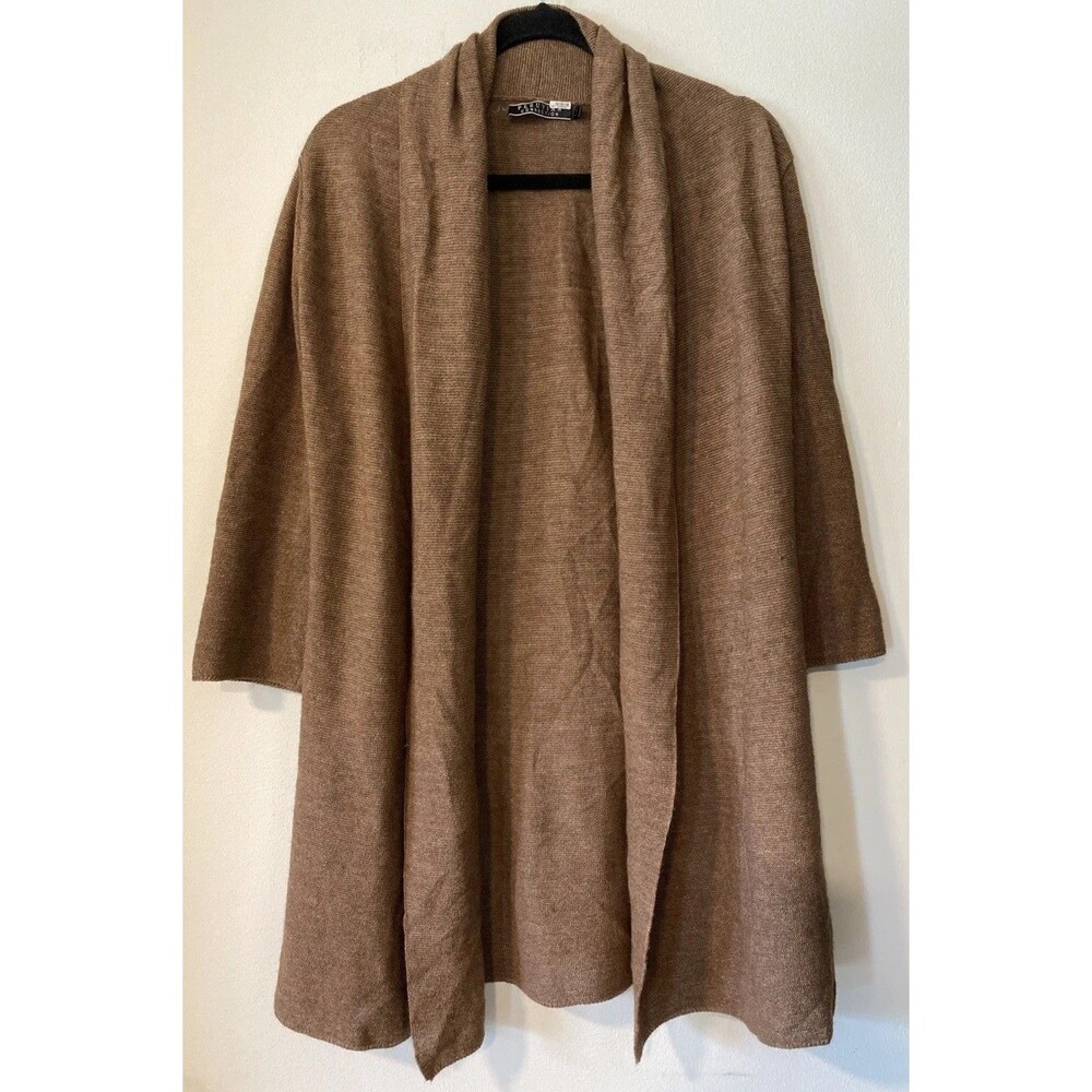 Peruvian Connection Sz Small Brown Baby Alpaca Silk Knit Cardigan Sweater (H